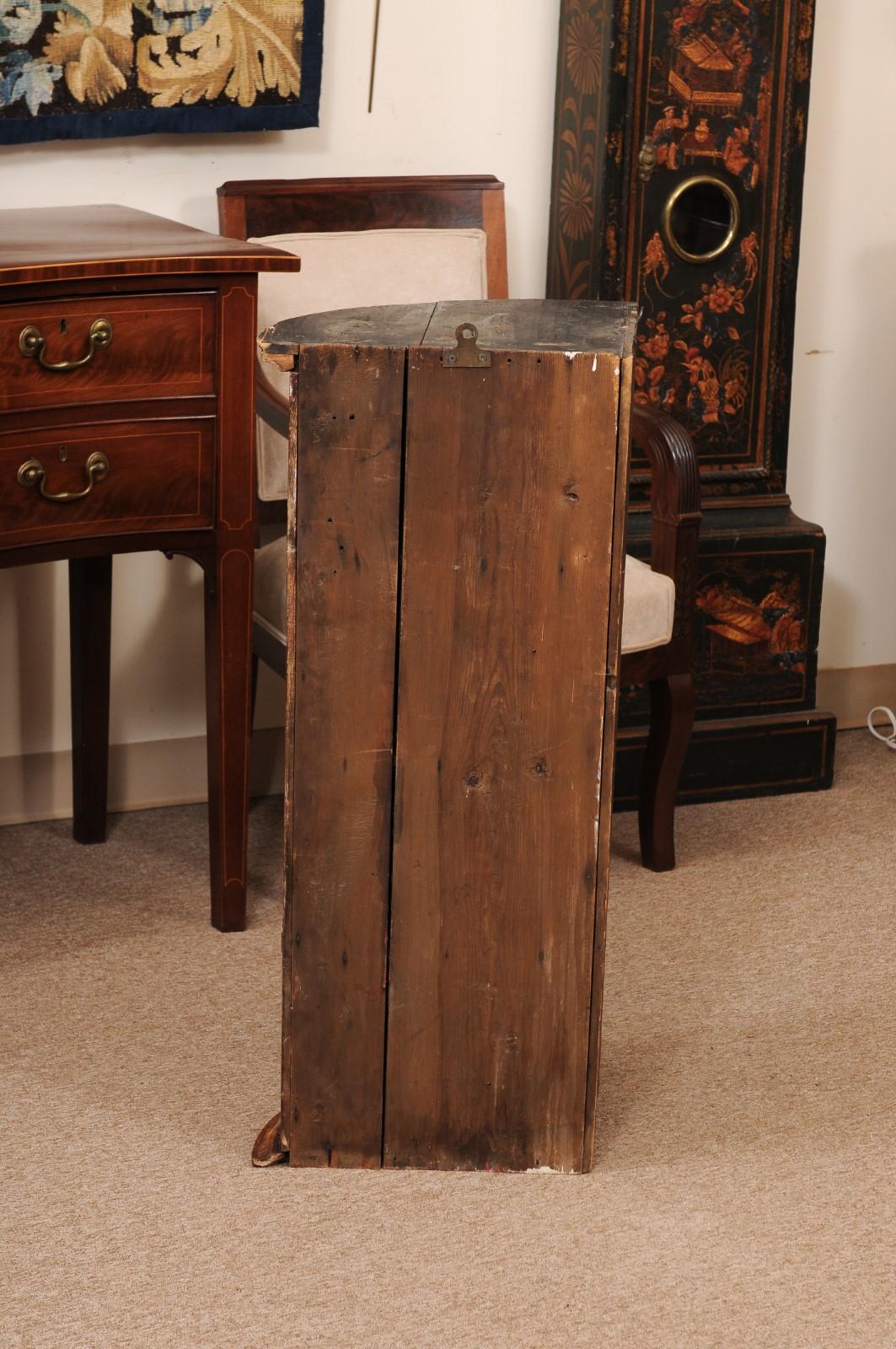 Englischer Chinoiserie-Eckschrank aus dem späten 18. Jahrhundert mit ockerfarbenem Lack im Angebot 5