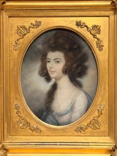 Portrait géorgien anglais d'une jeune femme à la mode Détails biographiques