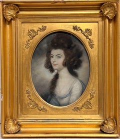Fine English Georgian Portrait of Fashionable Young Lady Biographical Details