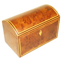 English Late 18th Century Yew Wood Tea Caddy