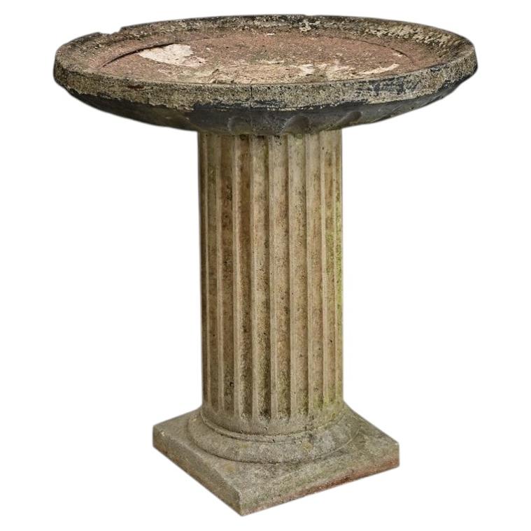 English Late 19th Century Cast Stone Bird Bath