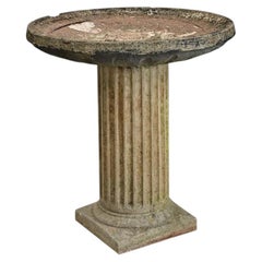 English Late 19th Century Cast Stone Bird Bath