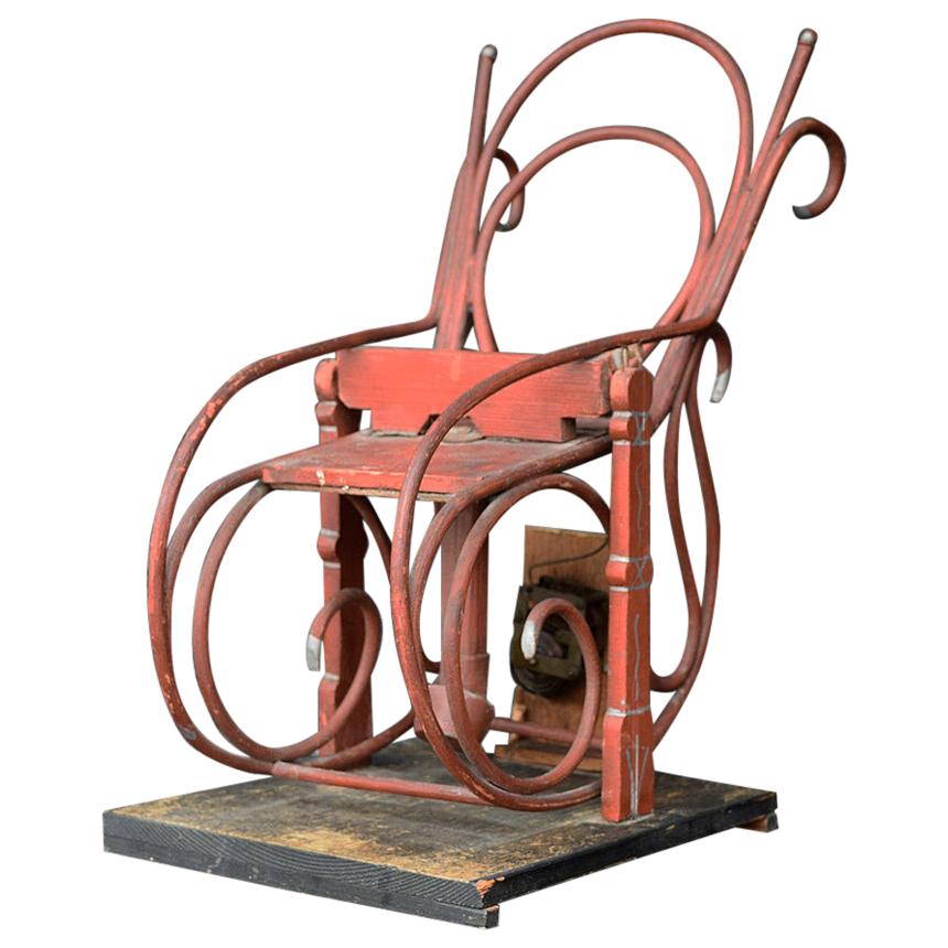 English Late 19th Century Clockwork Bentwood Rocking Chair Shop Display