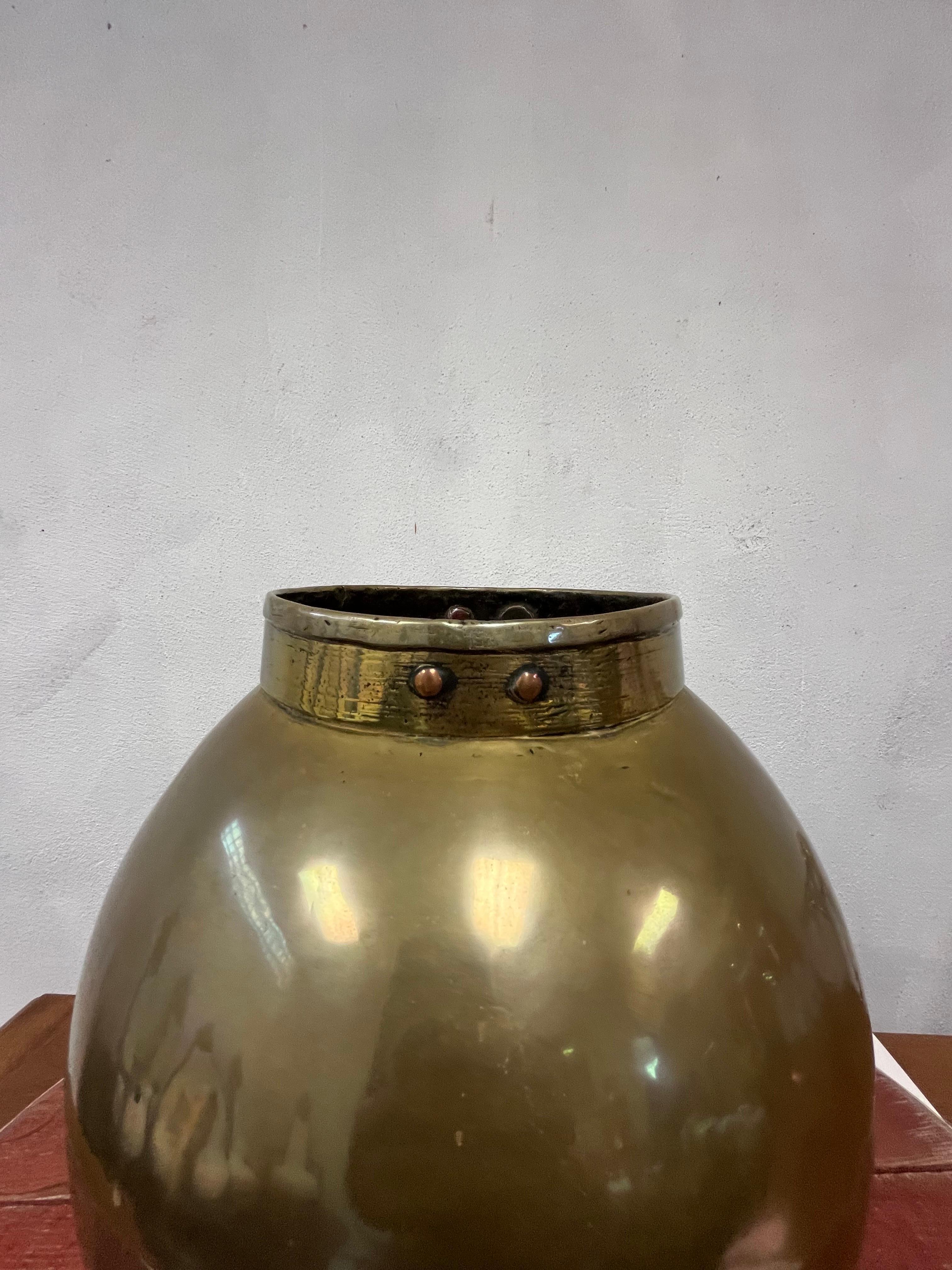 English Late 19th Century Copper & Brass Coal Bucket Planter For Sale 7