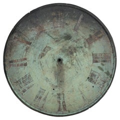 English Late 19th Century Ghostly Copper Clock Face with Verdigris Patination