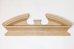 English Late 19th Century Painted Wood Broken Arch Pediment with Greek Key