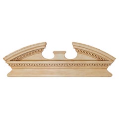 English Late 19th Century Painted Wood Broken Arch Pediment with Greek Key