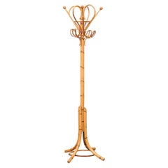 English Late 19th Century Pine Bent Wood Floor Standing Coat Rack
