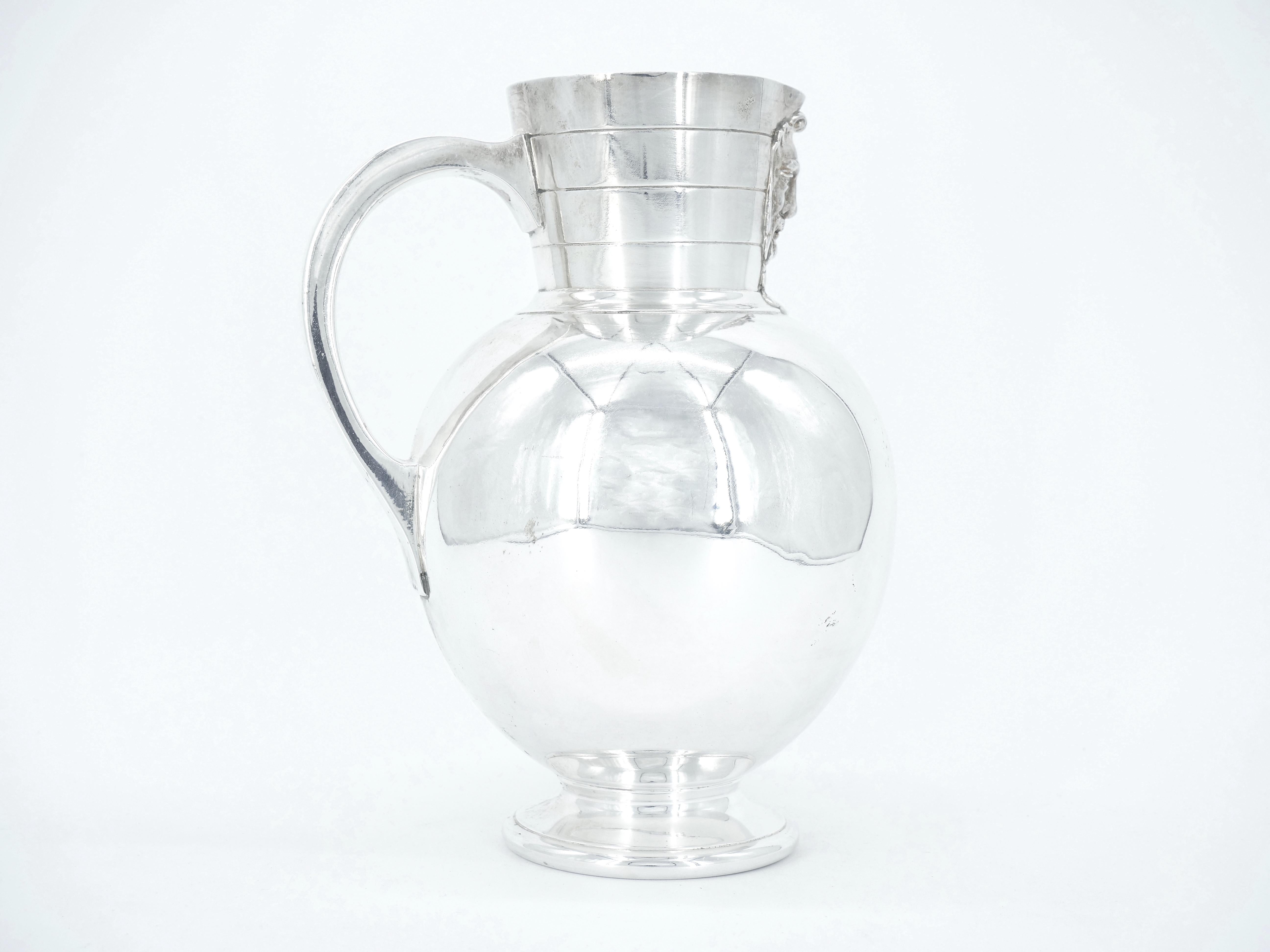 English Late 19th Century Silver Plate Tableware Serving Water Pitcher For Sale 5