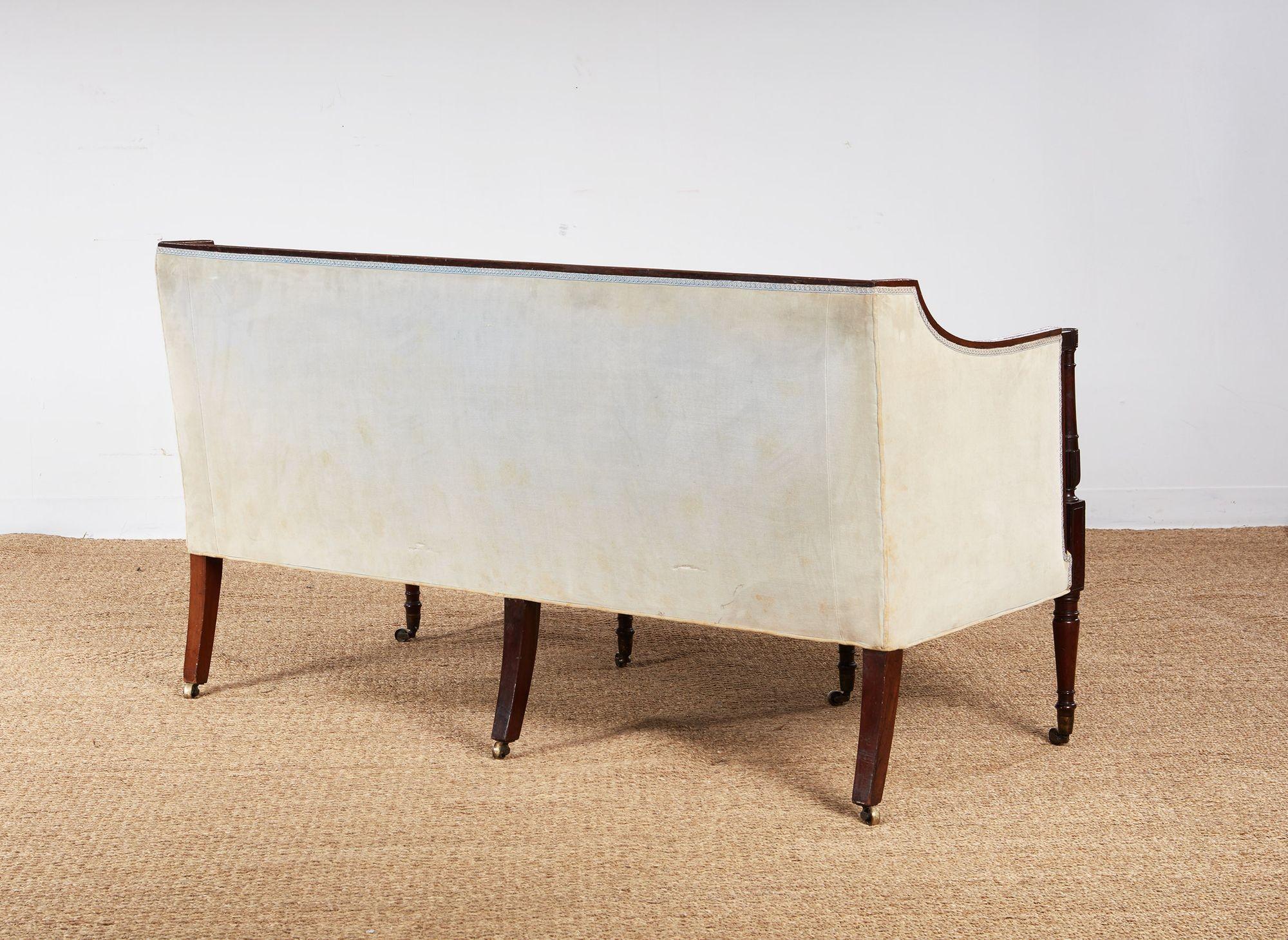 English Late Georgian Mahogany Settee For Sale 9