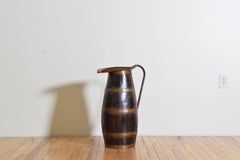 English Late Georgian Period Oak, Brass and Copper Handled Pitcher, ca. 1830