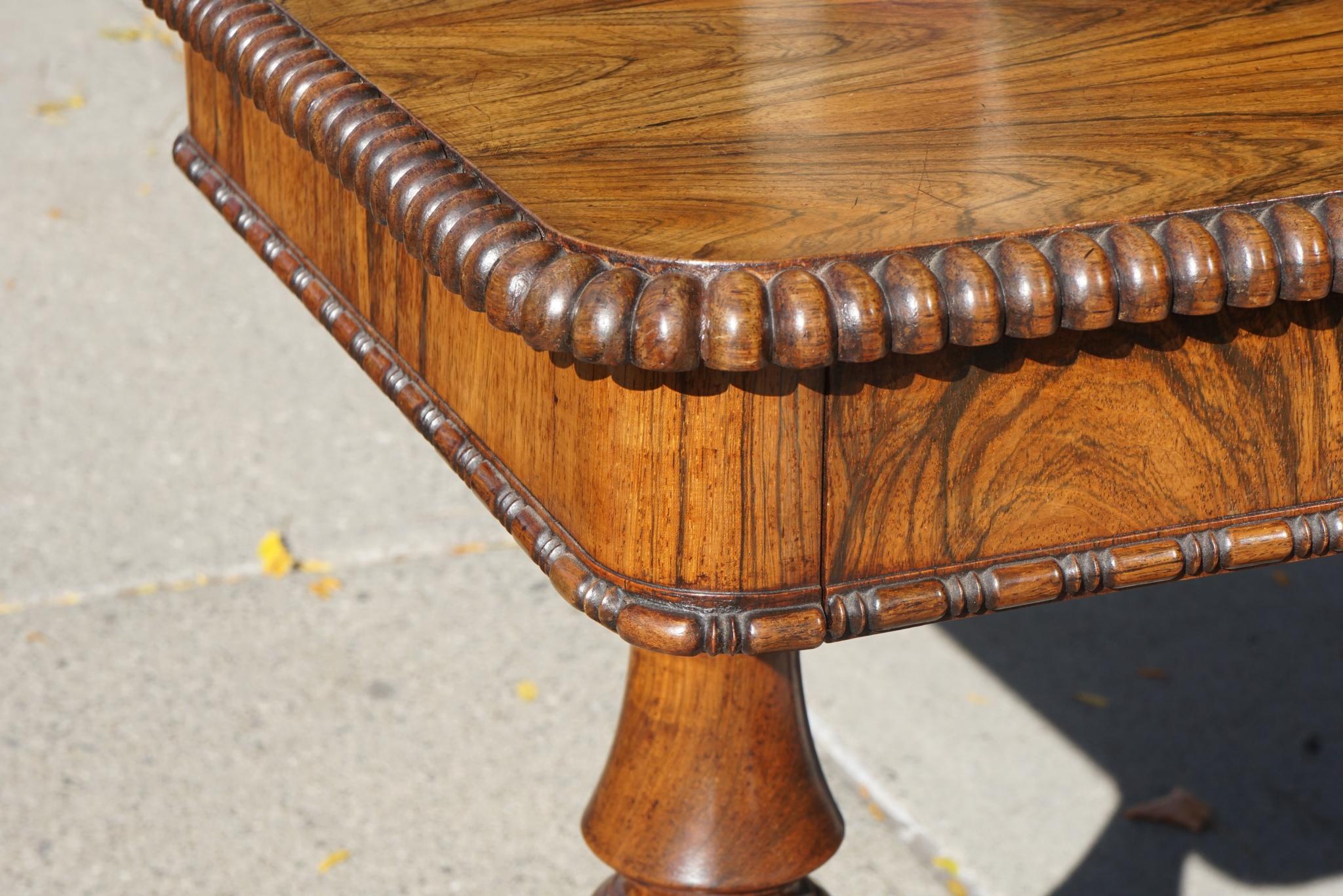 English Late Regency Period Small Rosewood Writing Table Attributed to Gillows 1