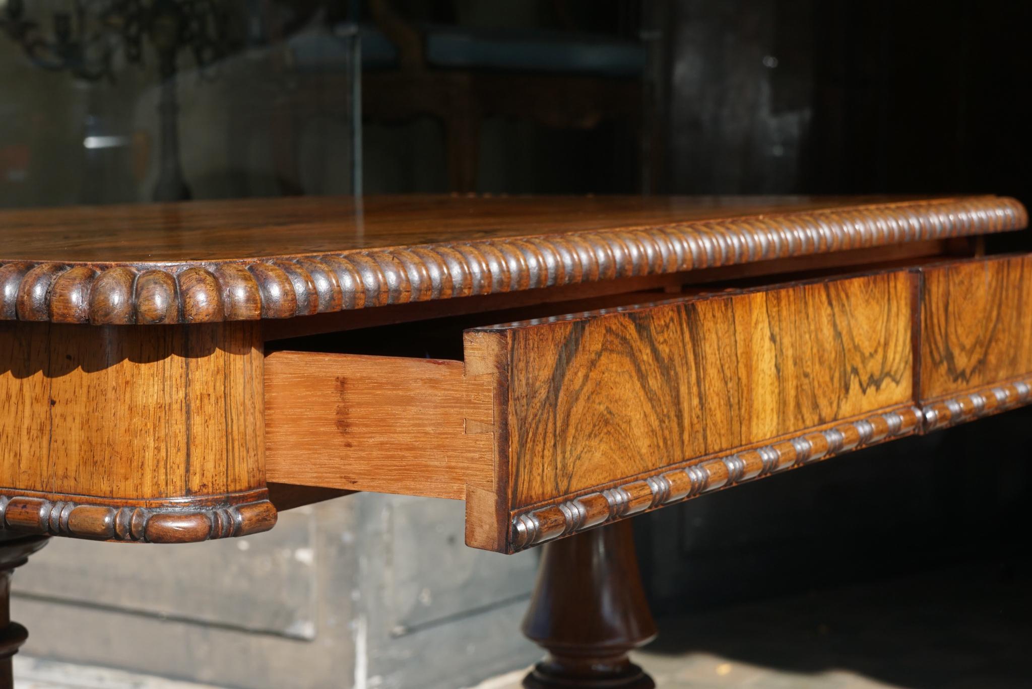 English Late Regency Period Small Rosewood Writing Table Attributed to Gillows 2