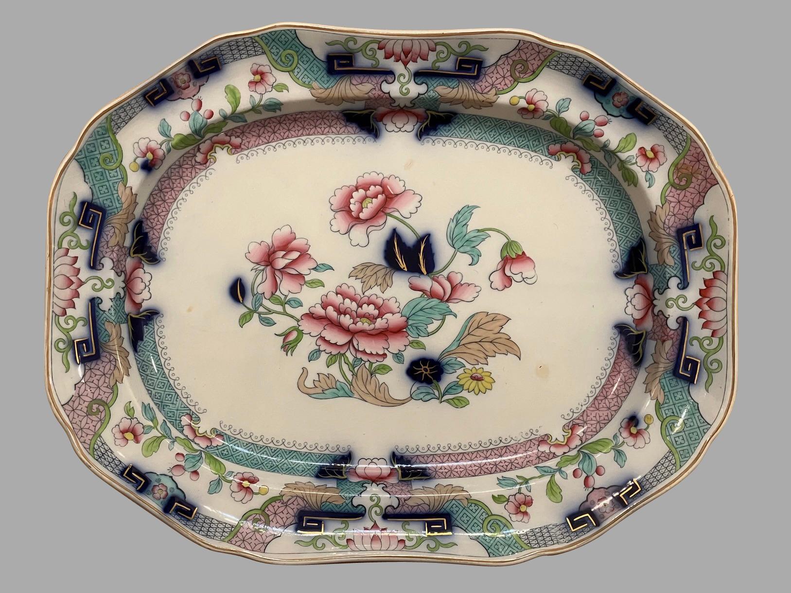 Platos Graduados Spode Ingleses Tardíos con Inserto al Gusto Chino Imari Victoriano temprano en venta
