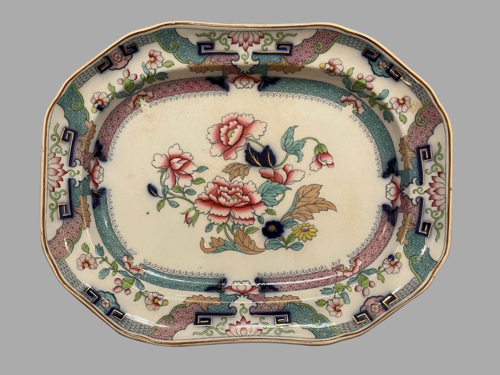 Platos Graduados Spode Ingleses Tardíos con Inserto al Gusto Chino Imari Inglés en venta