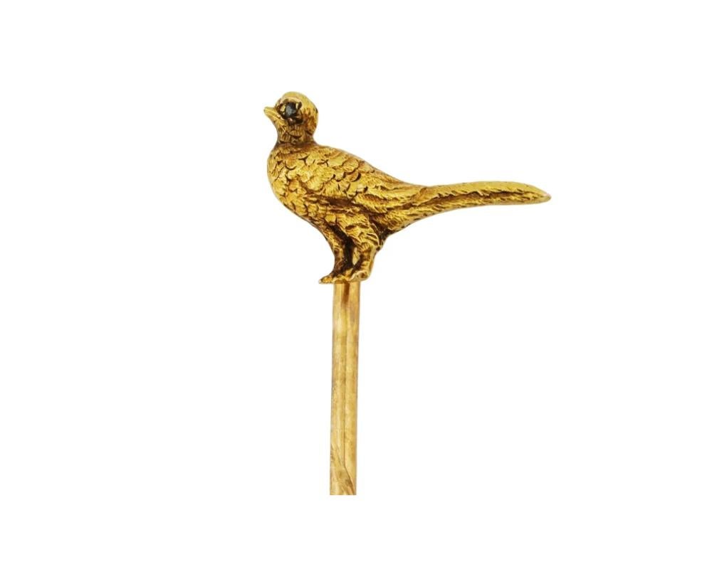 Women's English Late Victorian 14K Gold Bird Stick Pin