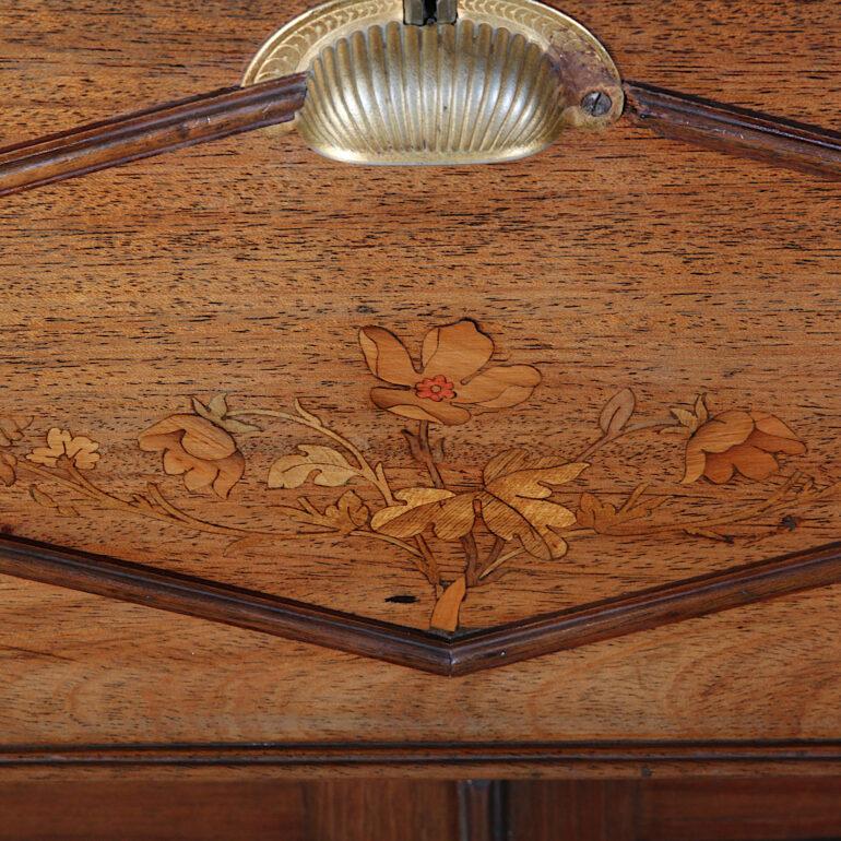English Late Victorian / Edwardian Inlaid Mahogany Sectretary Bookcase Desk 1