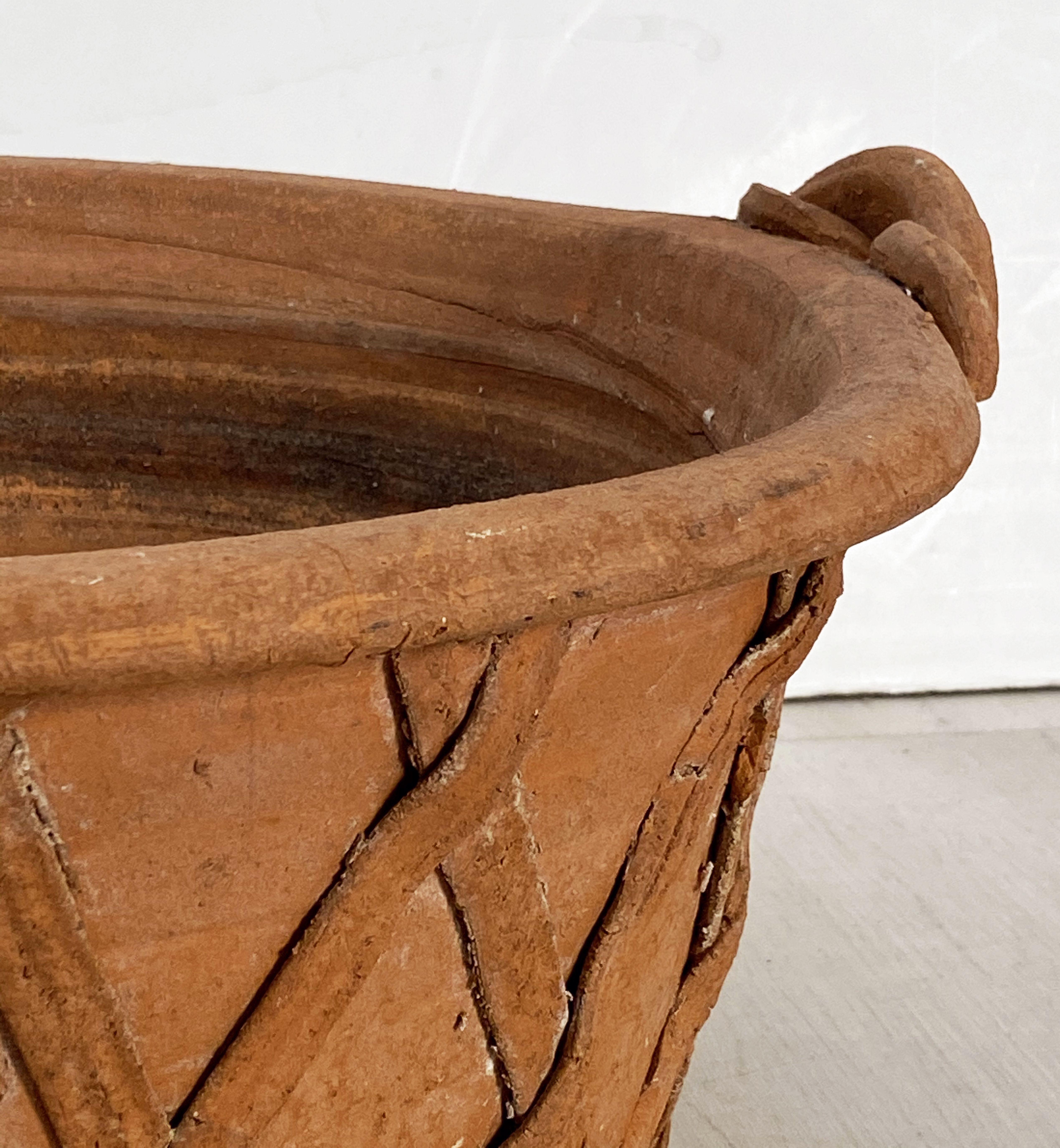 English Lattice Pattern Garden Planter Pot or Bowl of Terracotta For Sale 2