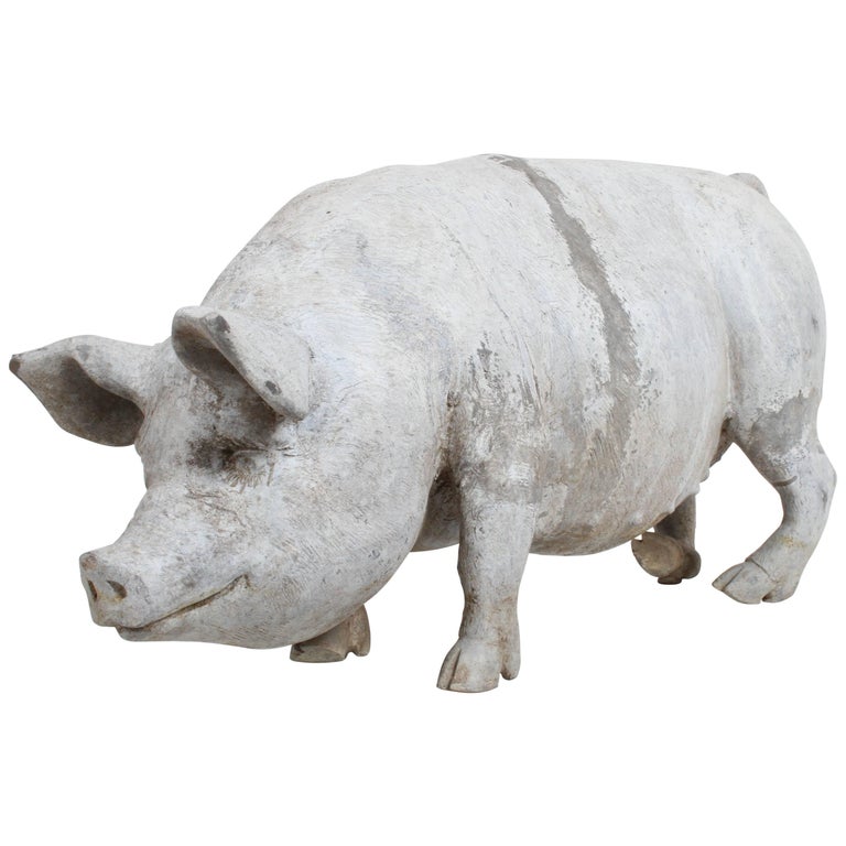 English Lead Pig Garden Ornament, circa 1950s For Sale at 1stDibs