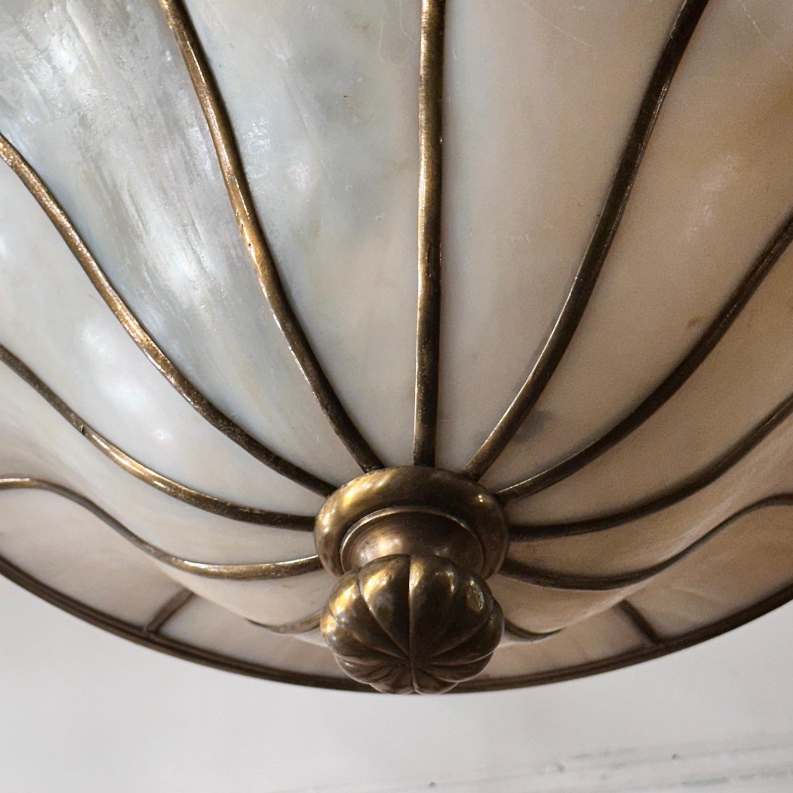 Bronze English Leaded Glass Fixture For Sale