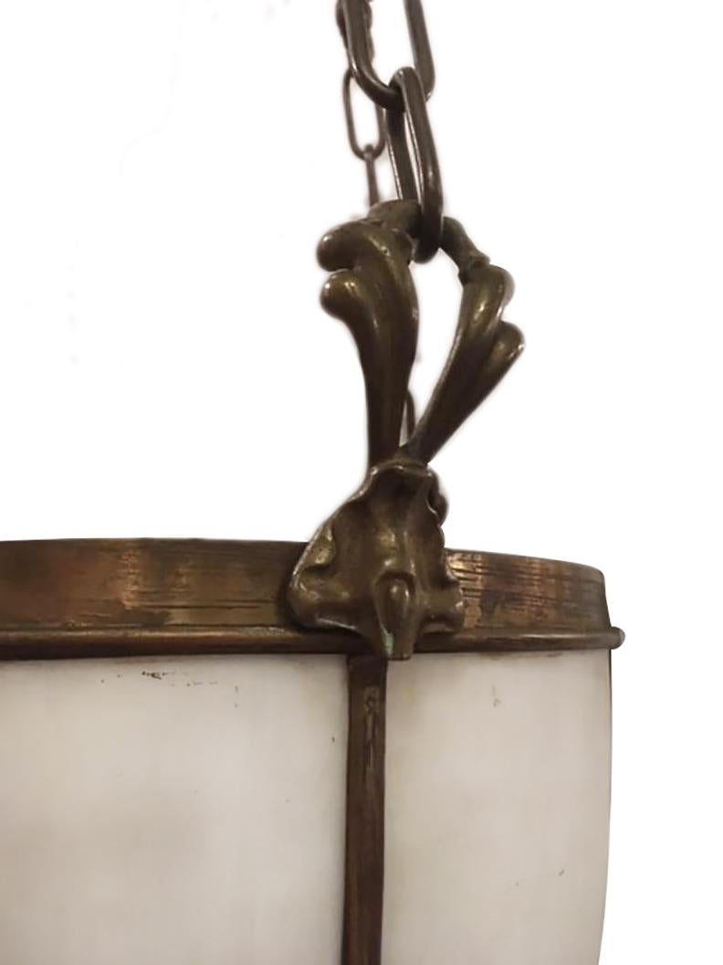 Bronze Lanterne anglaise en verre plombé en vente