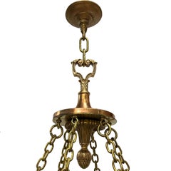 English Leaded Glass Light Fixture