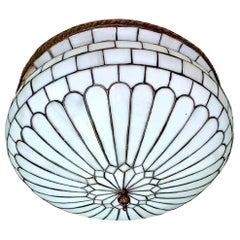 English Leaded Glass Pendant Fixture
