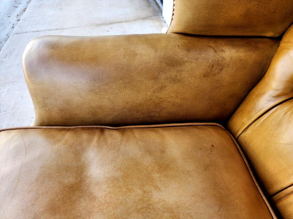English Leather Armchair Wingback Chesterfield For Sale 5