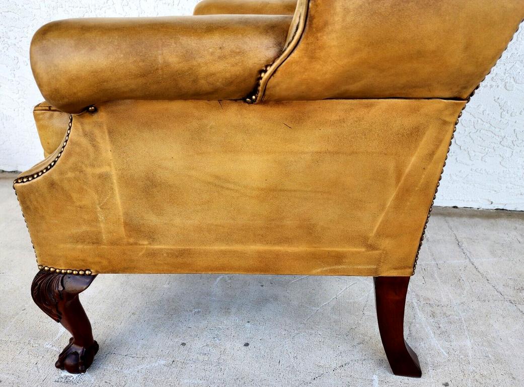 English Leather Armchair Wingback Chesterfield For Sale 6