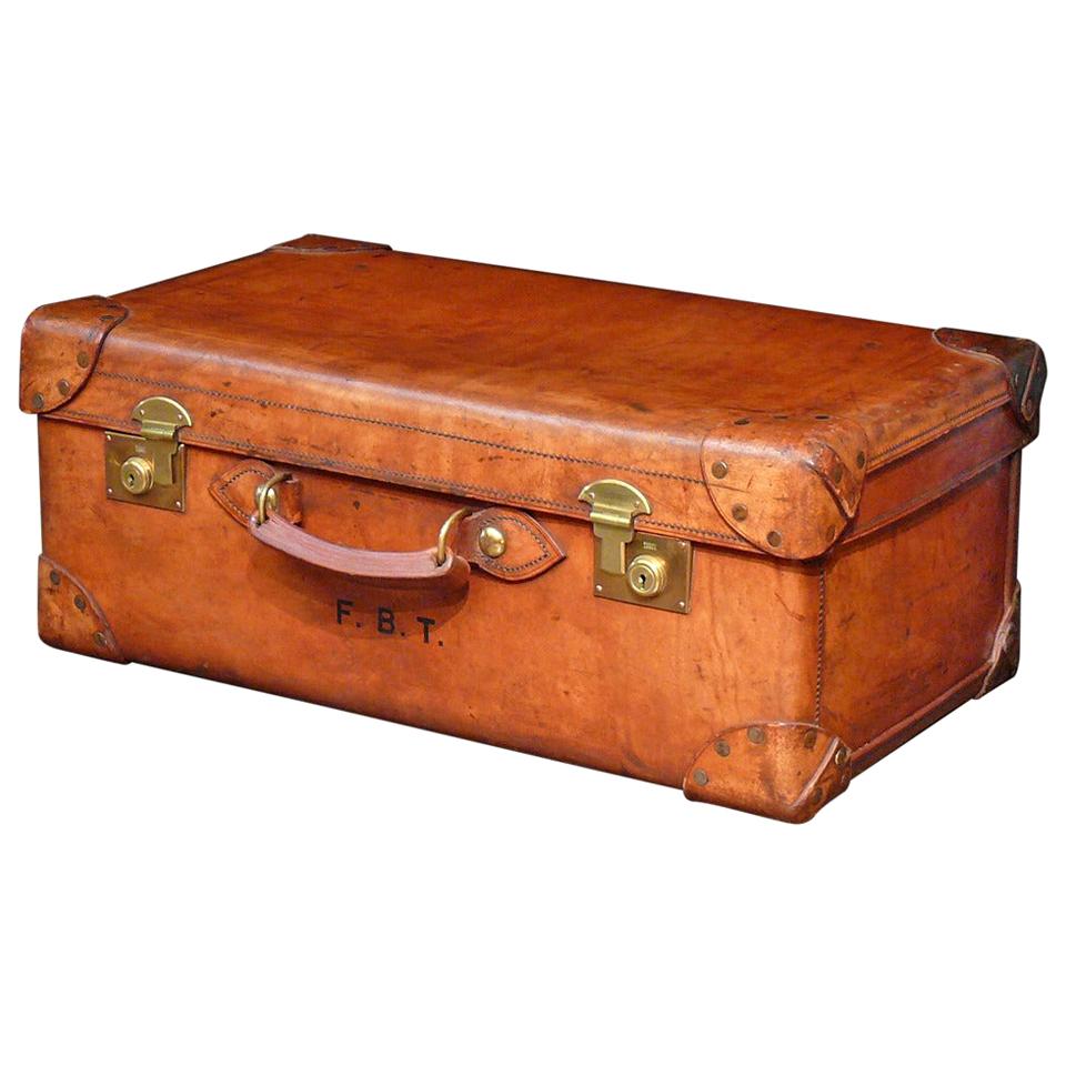 English Leather Boot Trunk, circa 1905 For Sale