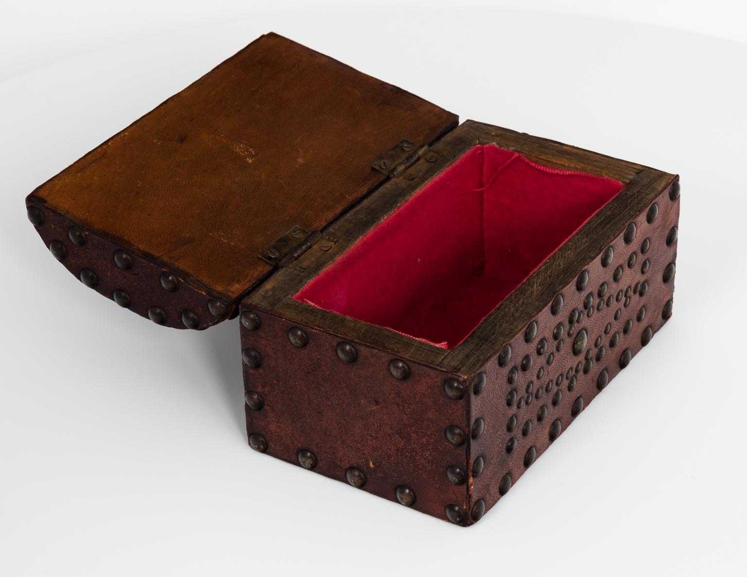 English Leather Box, circa 1850 8