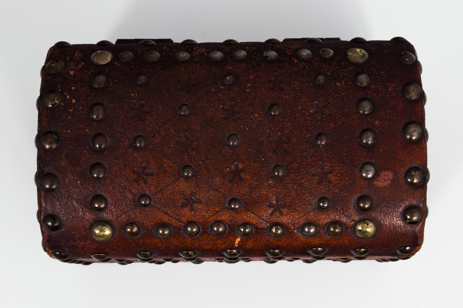 English Leather Box, circa 1850 4
