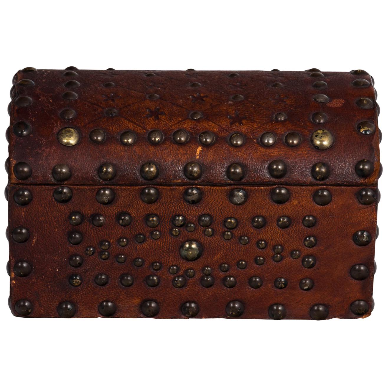 English Leather Box, circa 1850