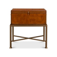 English Leather Box On Stand