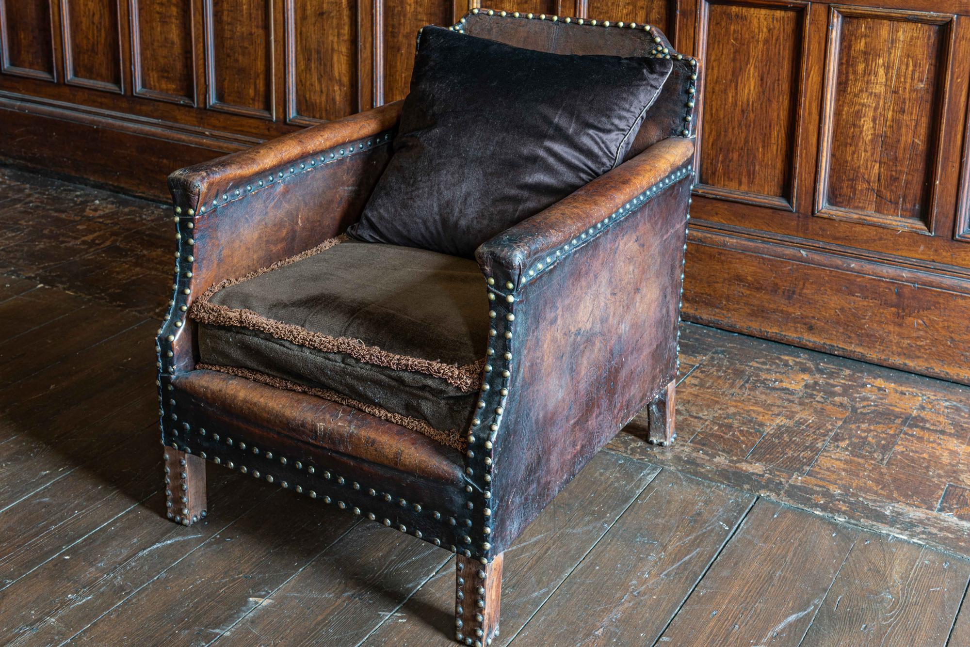 leather studded chair