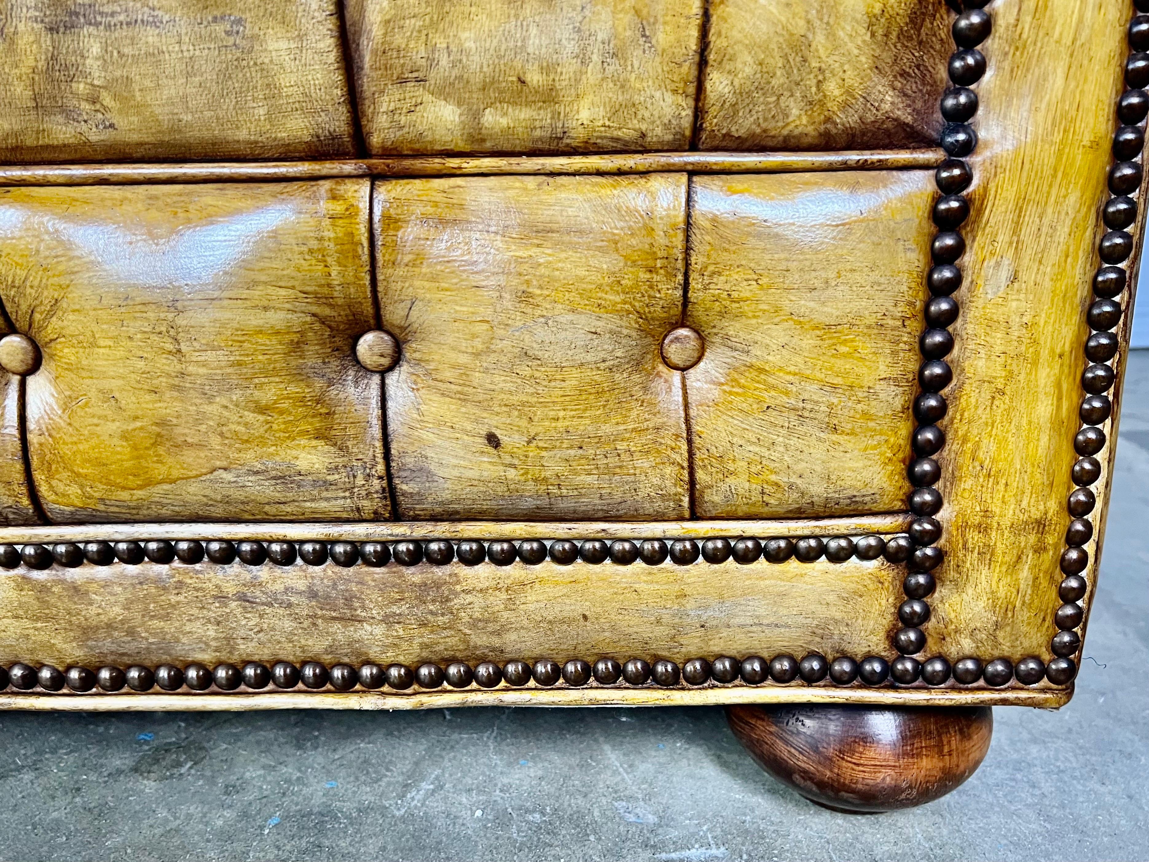 English Leather Chesterfield Sofa C. 1900’s 2