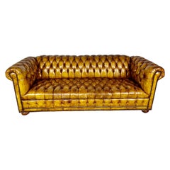 English Leather Chesterfield Sofa C. 1900’s