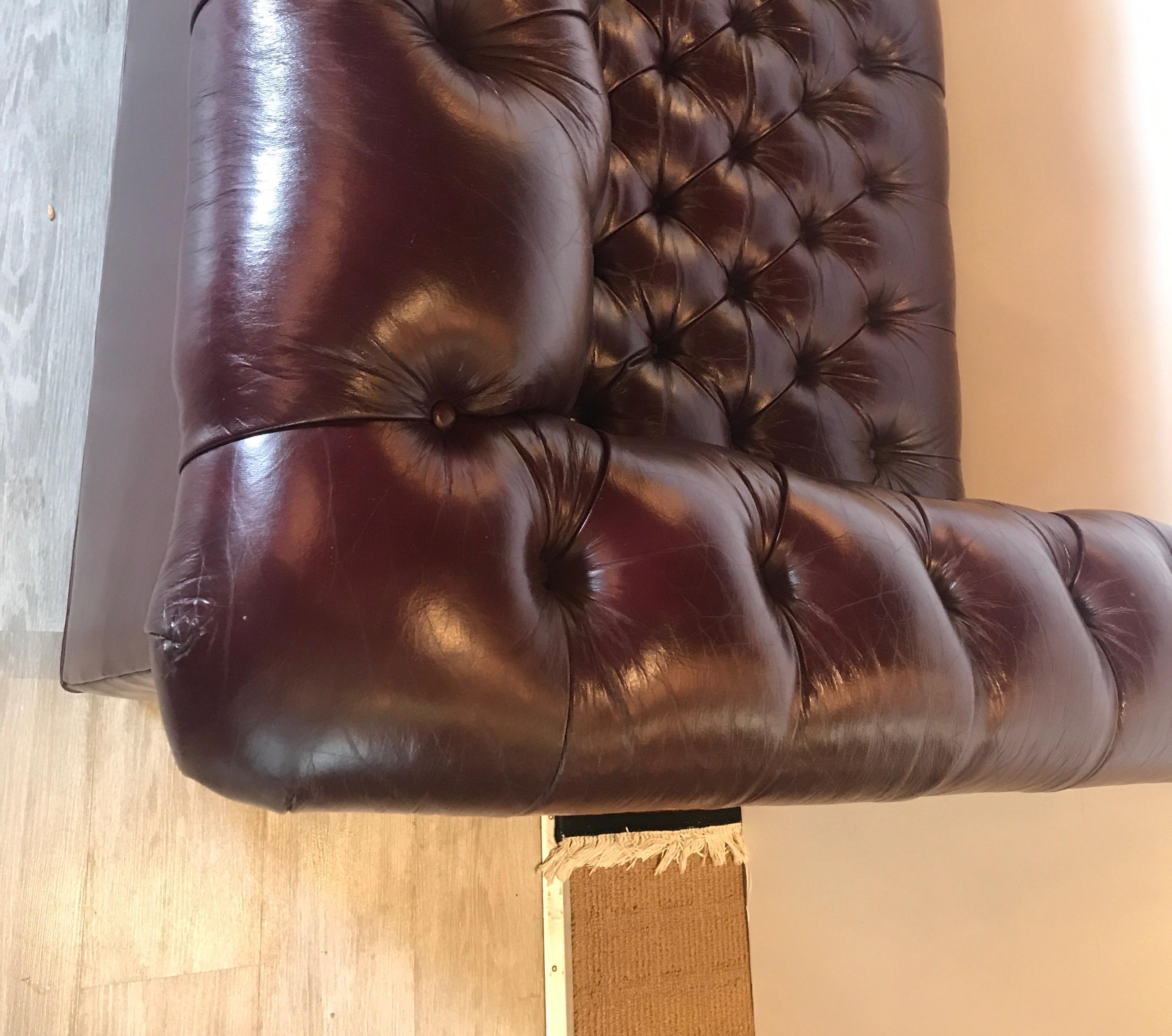 English Leather Chesterfield Sofa 8