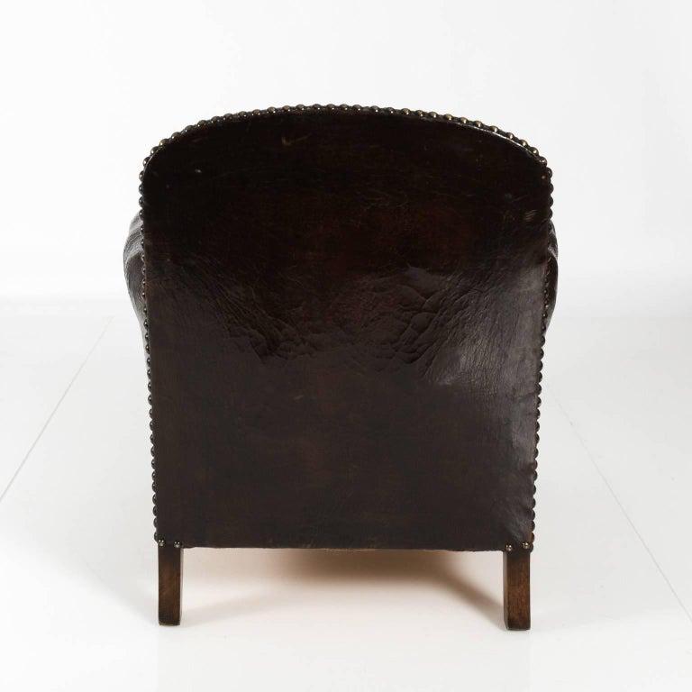 Antique English Club Chair in Whiskey Leather 2