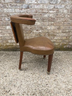 English Leather Cock Fighting Chair