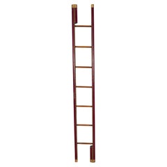 Vintage English Leather Folding Stick Ladder