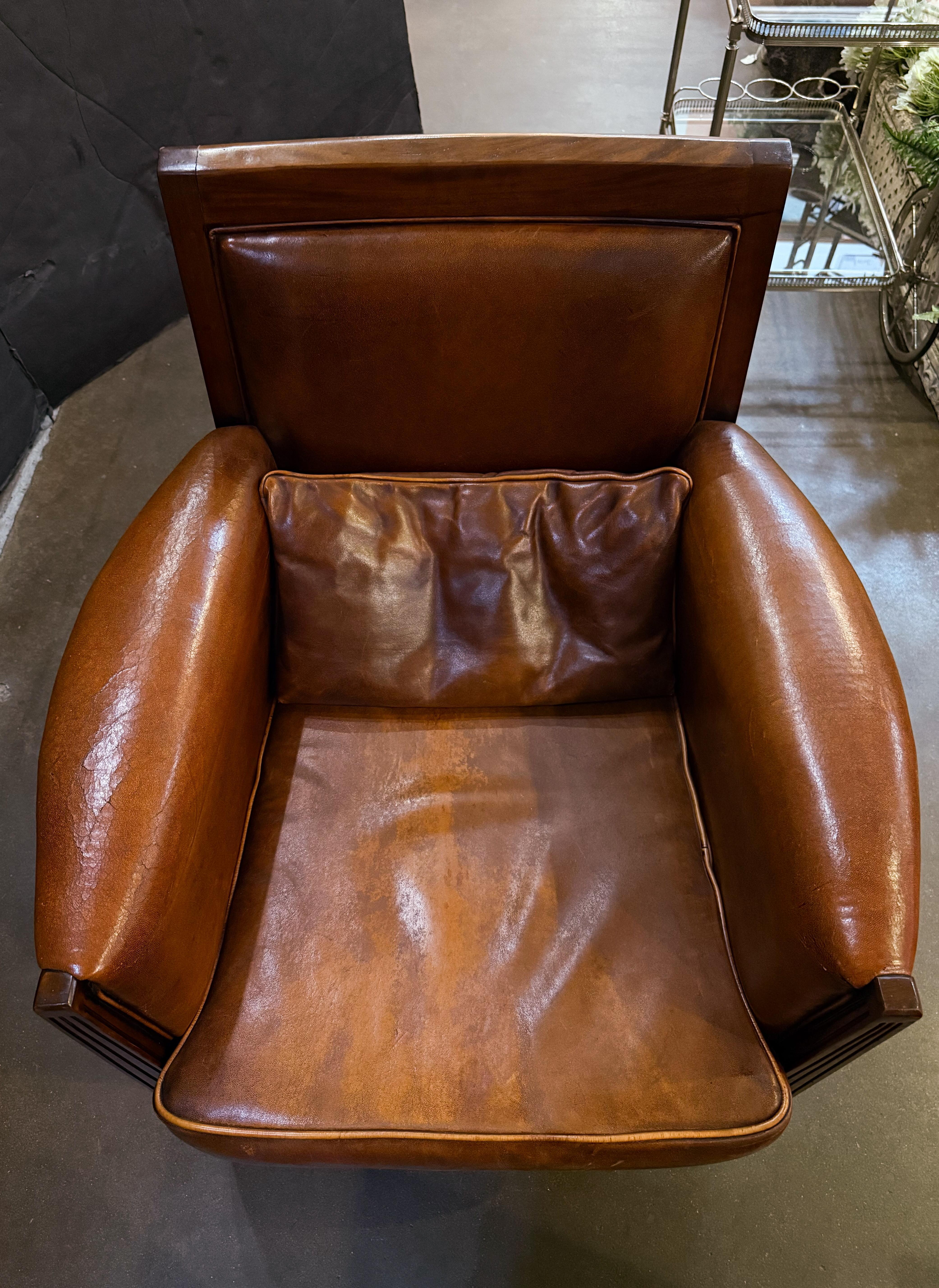 Fauteuils de bibliothèque anglais en cuir de l'époque Art Déco 'Priced Individually' (prix individuel) en vente 8
