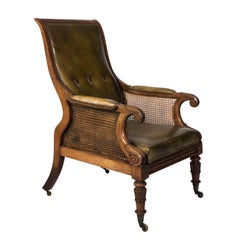 English Leather Library Chair