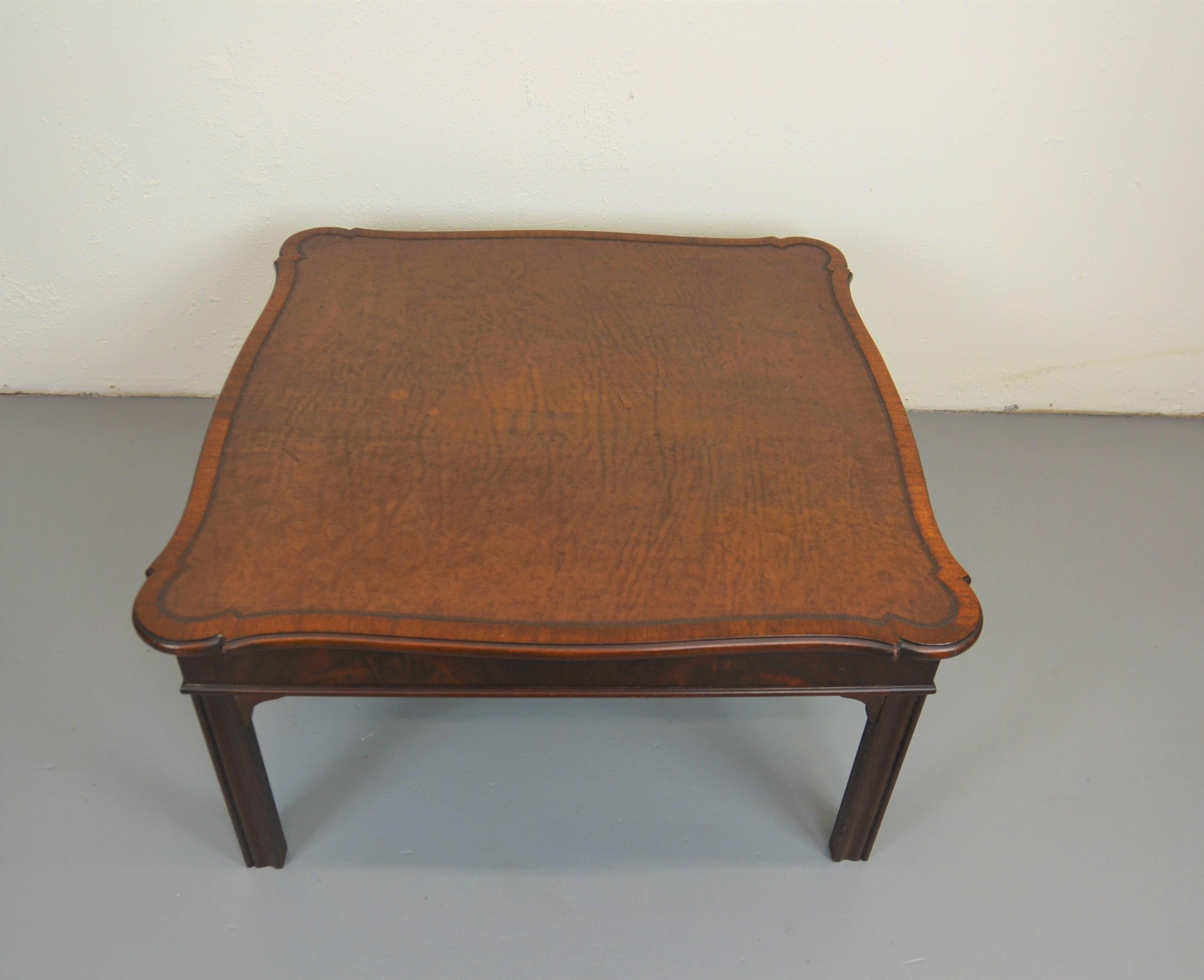 English leather top coffee top table.