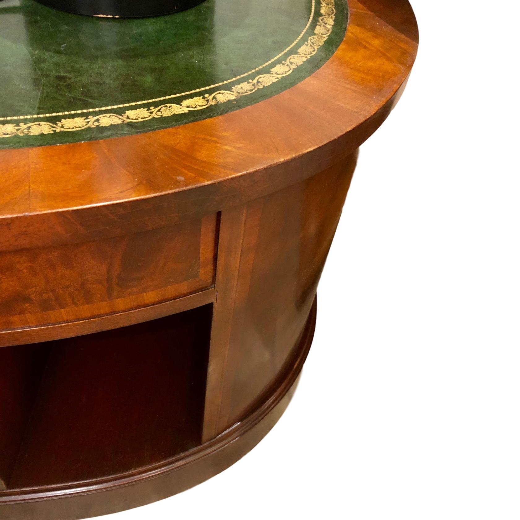Mid-20th Century English Leather Top Coffee Table For Sale