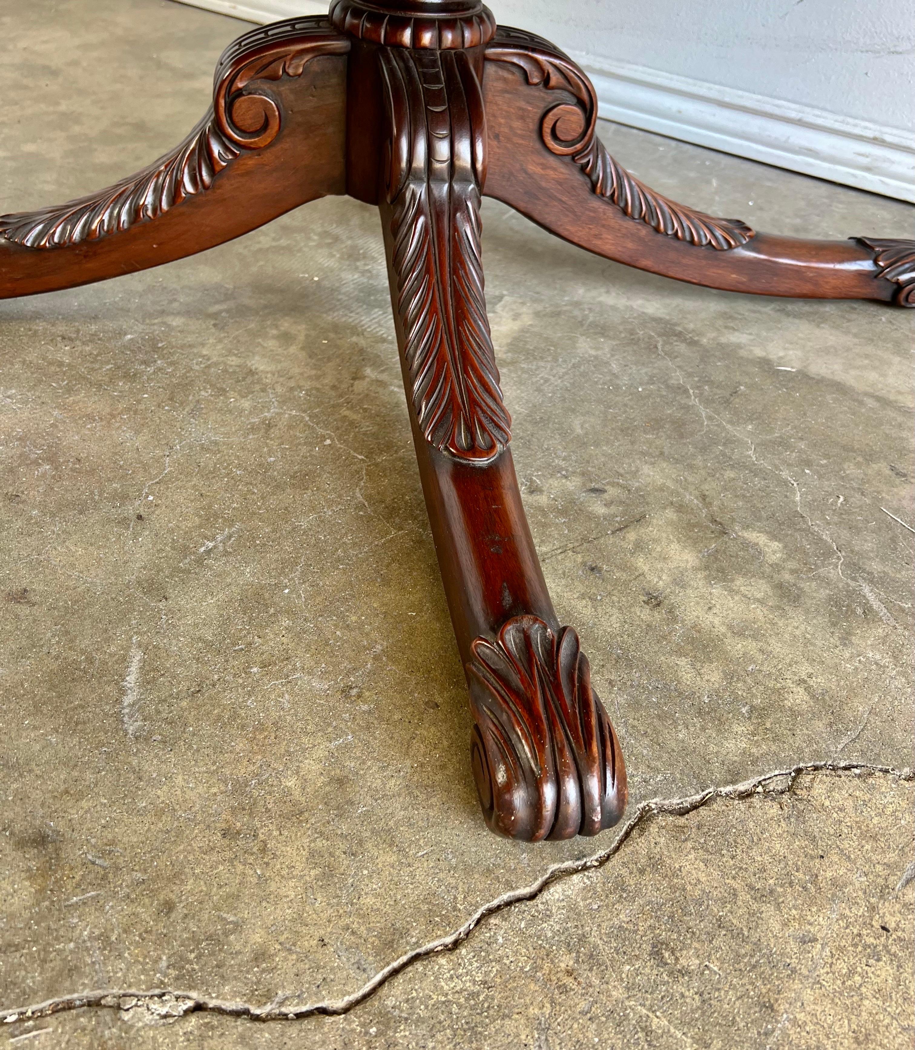 Other English Leather Top Drum Table C. 1930’s For Sale