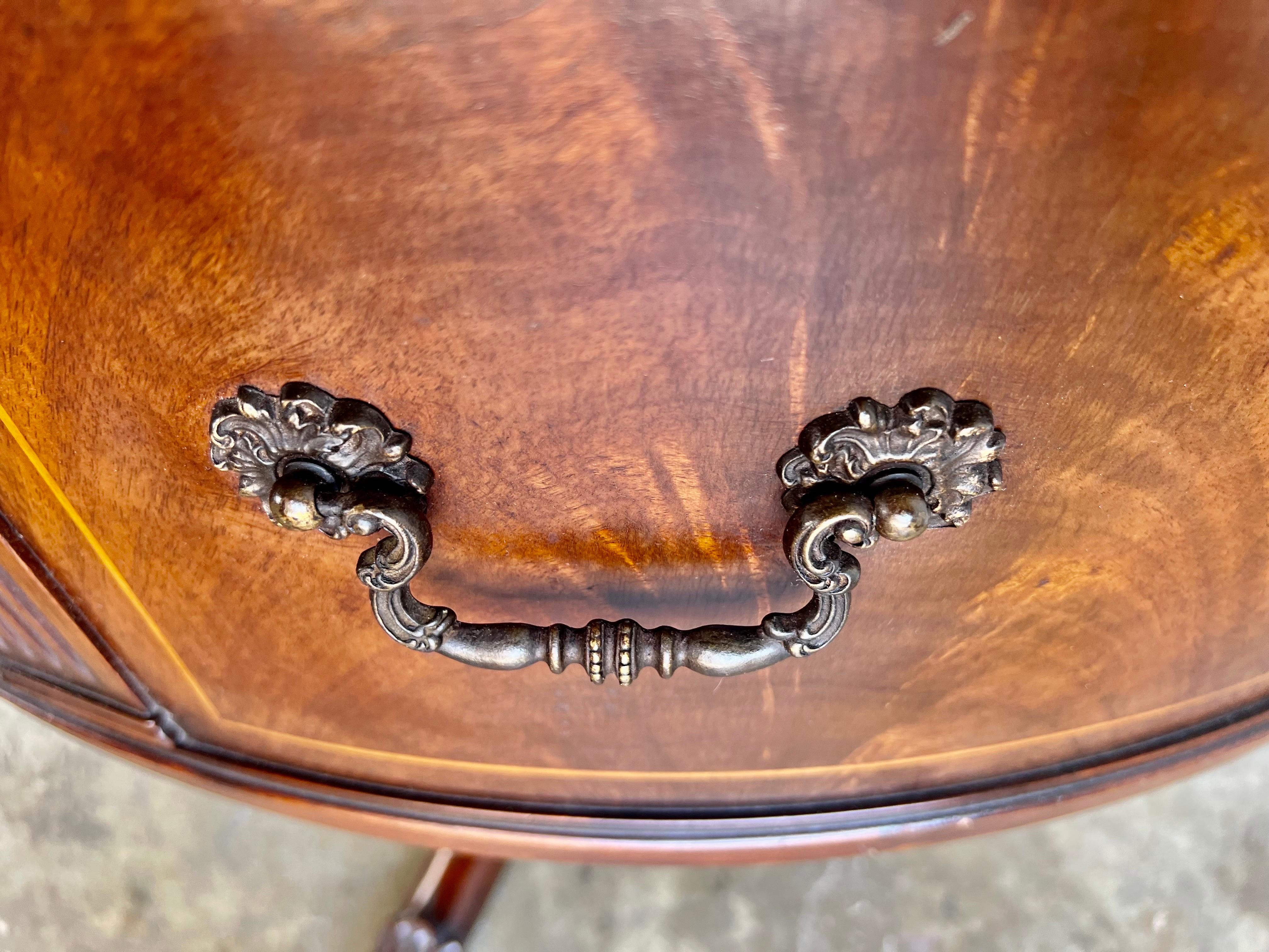 English Leather Top Drum Table C. 1930’s For Sale 1