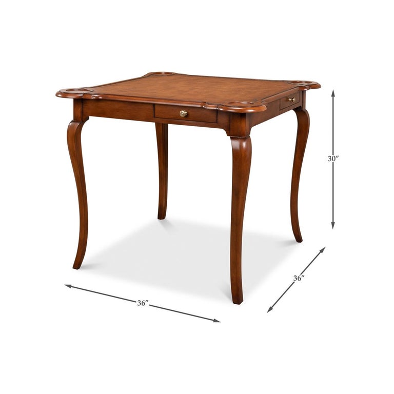 English Leather Top Game Table For Sale at 1stDibs