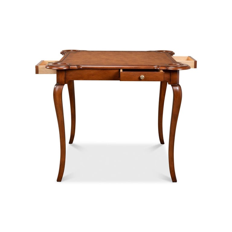 English Leather Top Game Table For Sale at 1stDibs