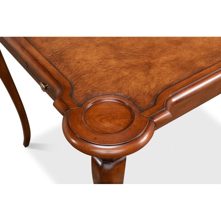 English Leather Top Game Table For Sale at 1stDibs